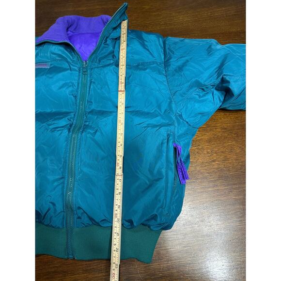 Columbia Reversible Retro 80s 90s Crop Ski Down Puffer Jacket Women M Gorpcore - Picture 6 of 11